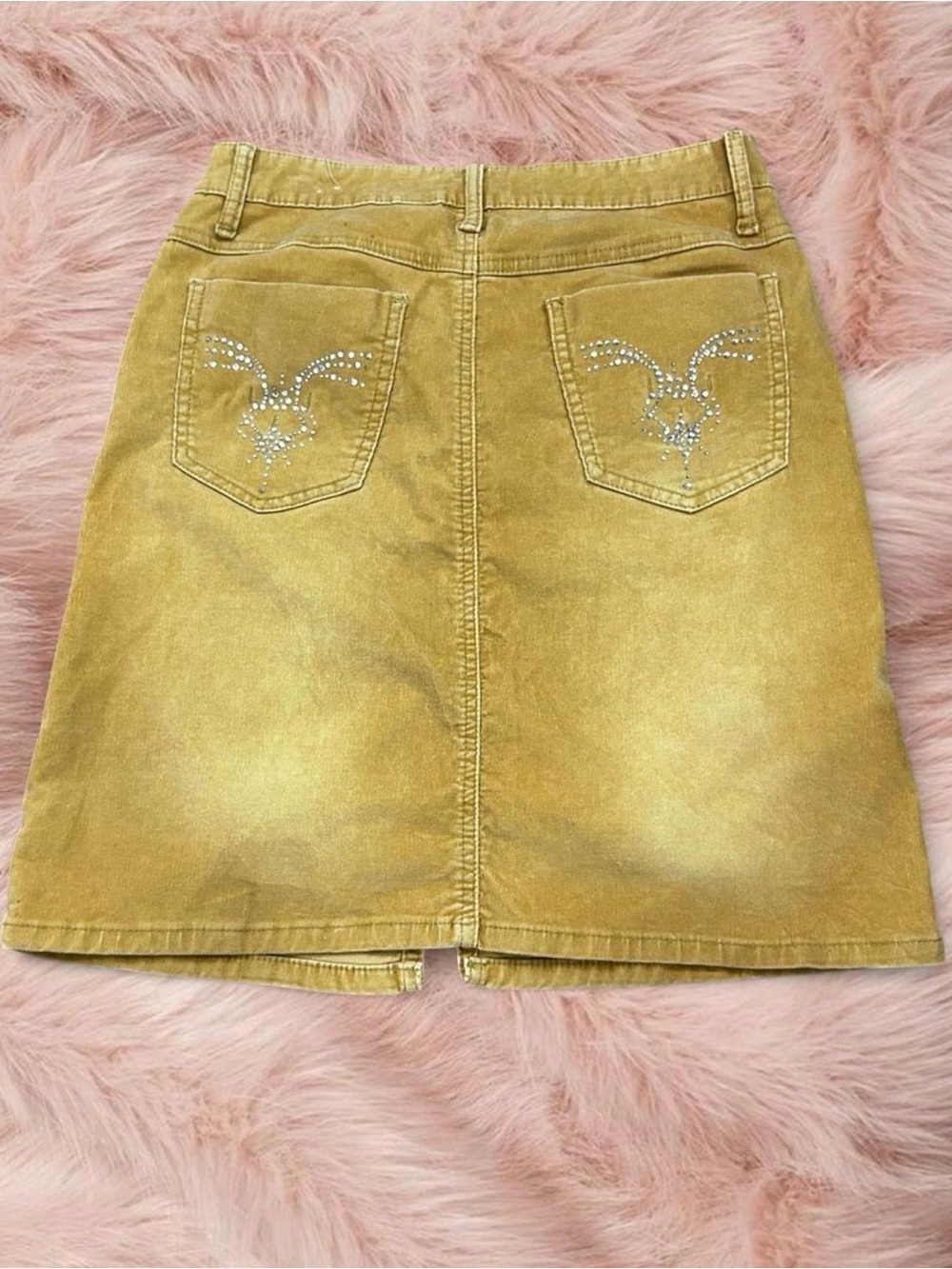 Vintage Y2K Tan Corduroy Mini Skirt
